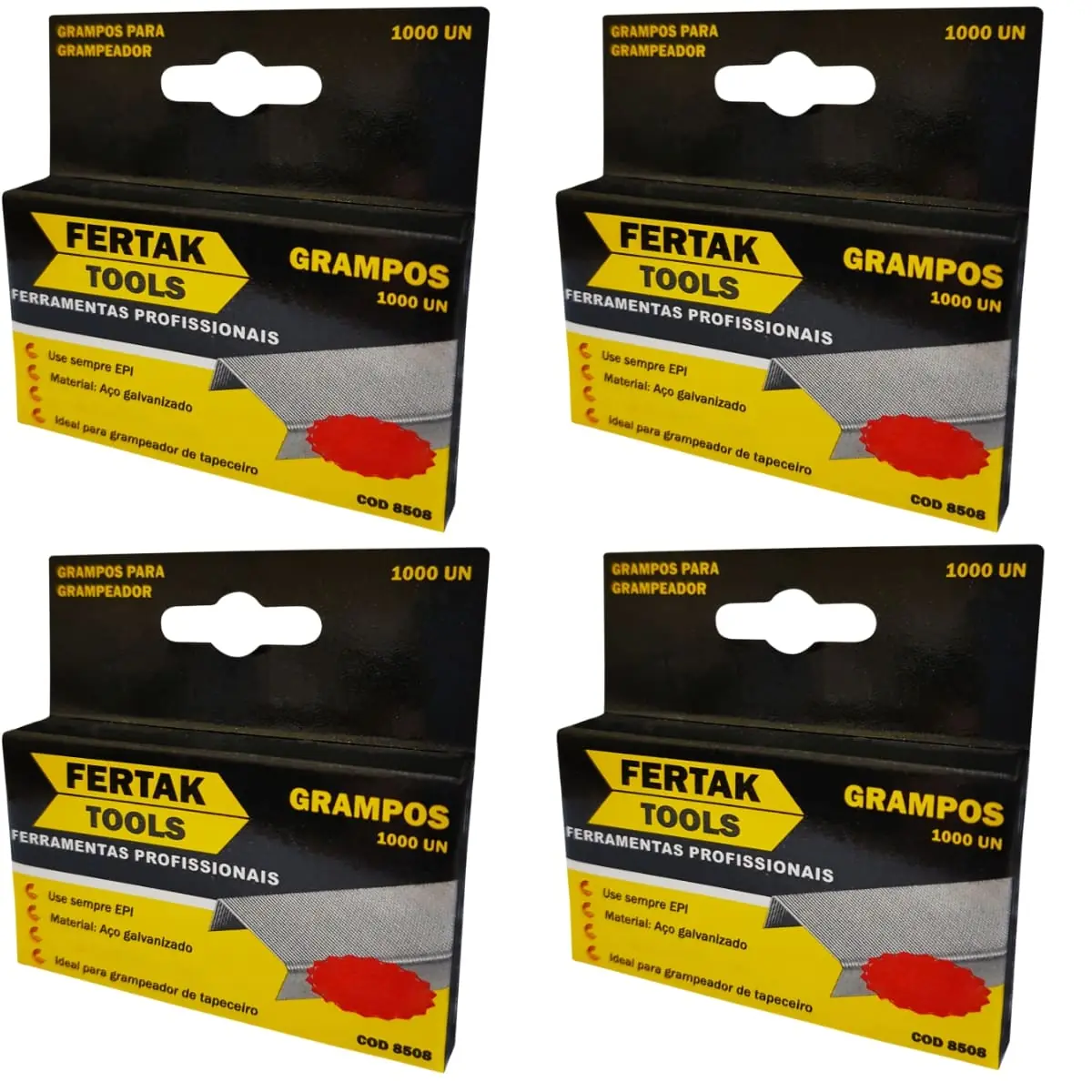 Grampos 12mm Tipo Reto Para Grampeador De Pressão Com 4000 Un | Fertak