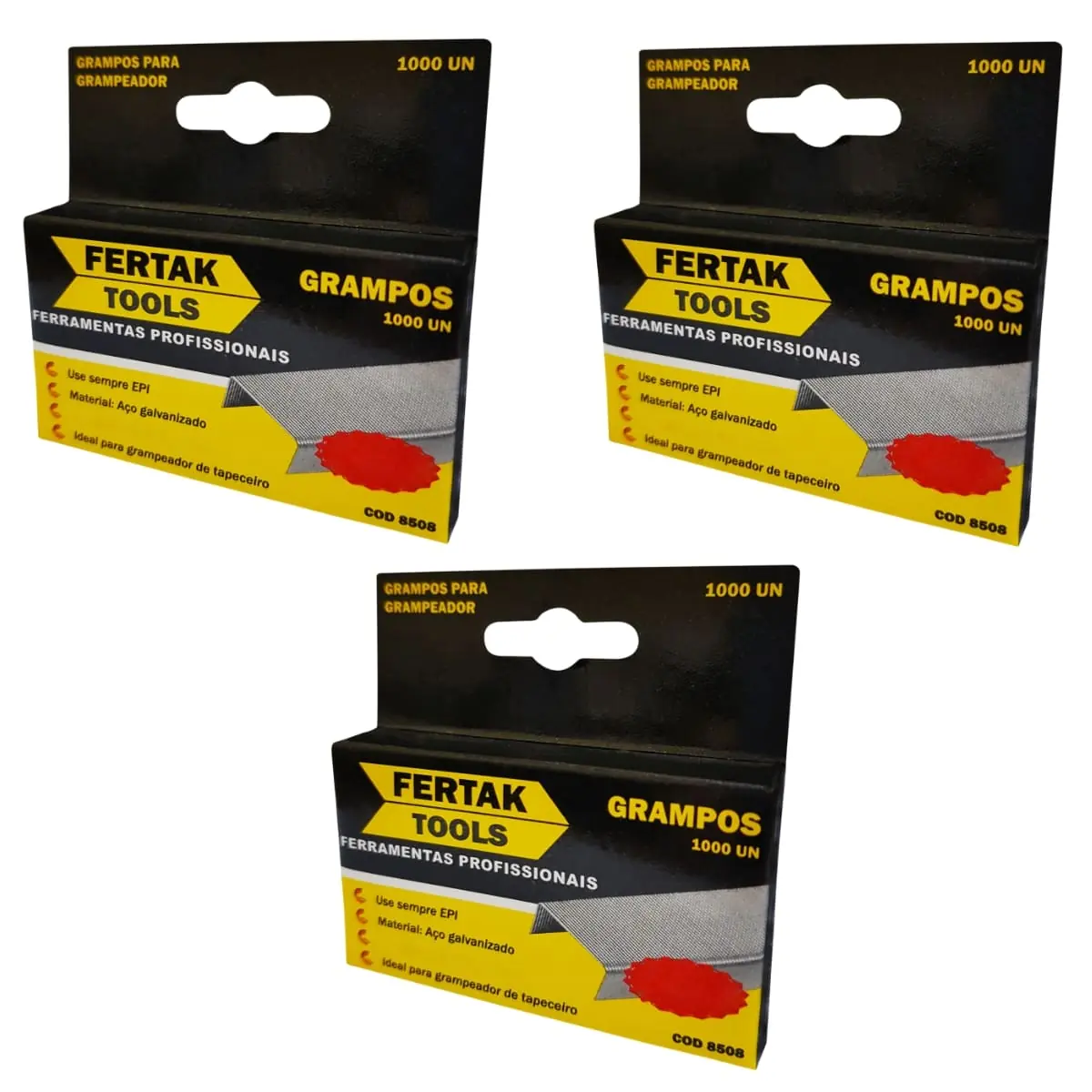 Grampos 14mm Tipo Reto Para Grampeador De Pressão Com 3000 Un | Fertak