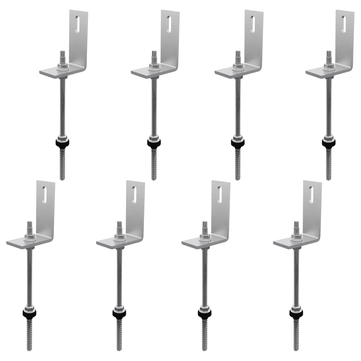 Estrutura Suporte Fixa Linha C Placa Painel Solar Inox Telha Fibrocimento Ondulada Viga Metálica Perfil Master | Kit 08