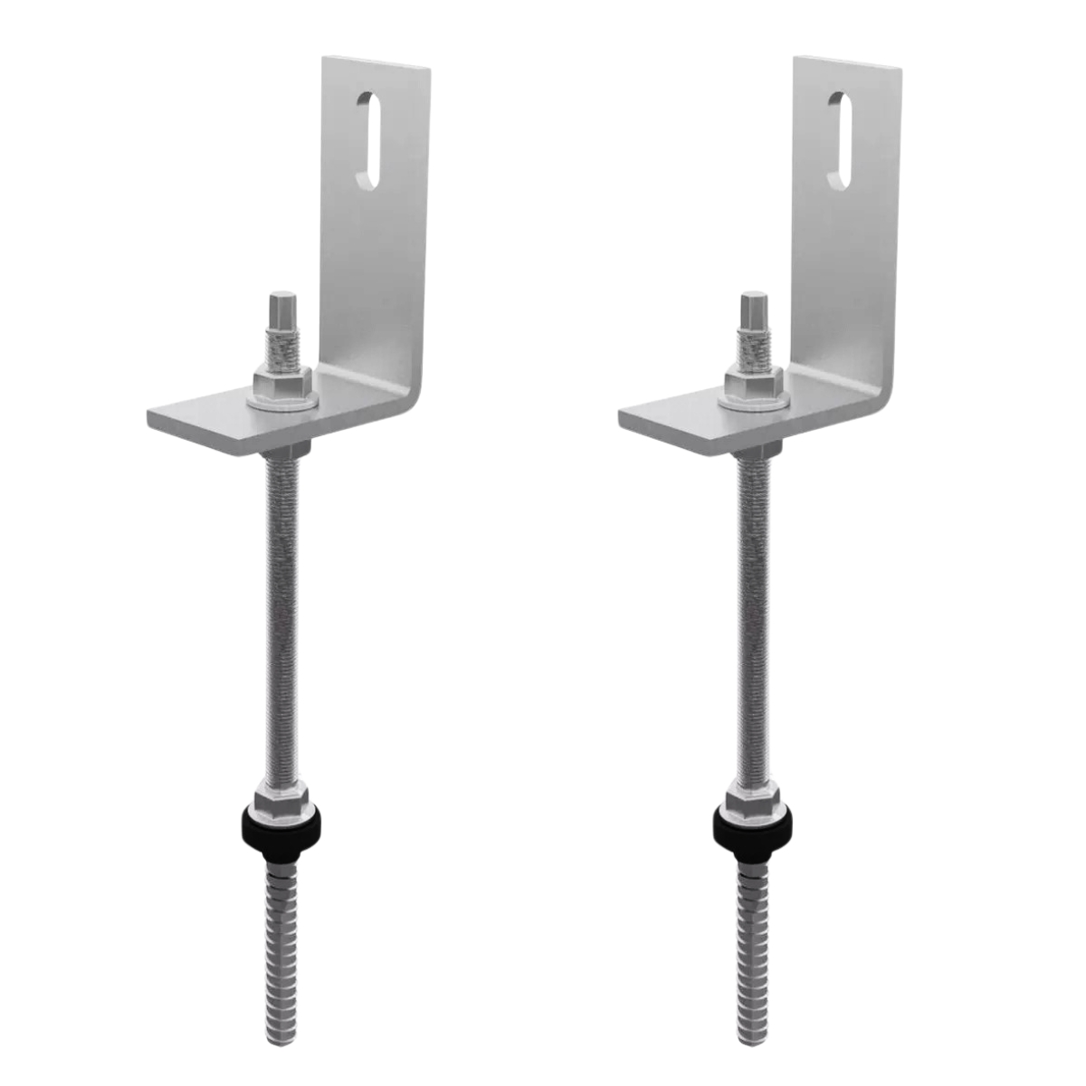 Estrutura Suporte Fixa Linha C Placa Painel Solar Inox Telha Fibrocimento Ondulada Viga Madeira | Perfil Master | Kit 02