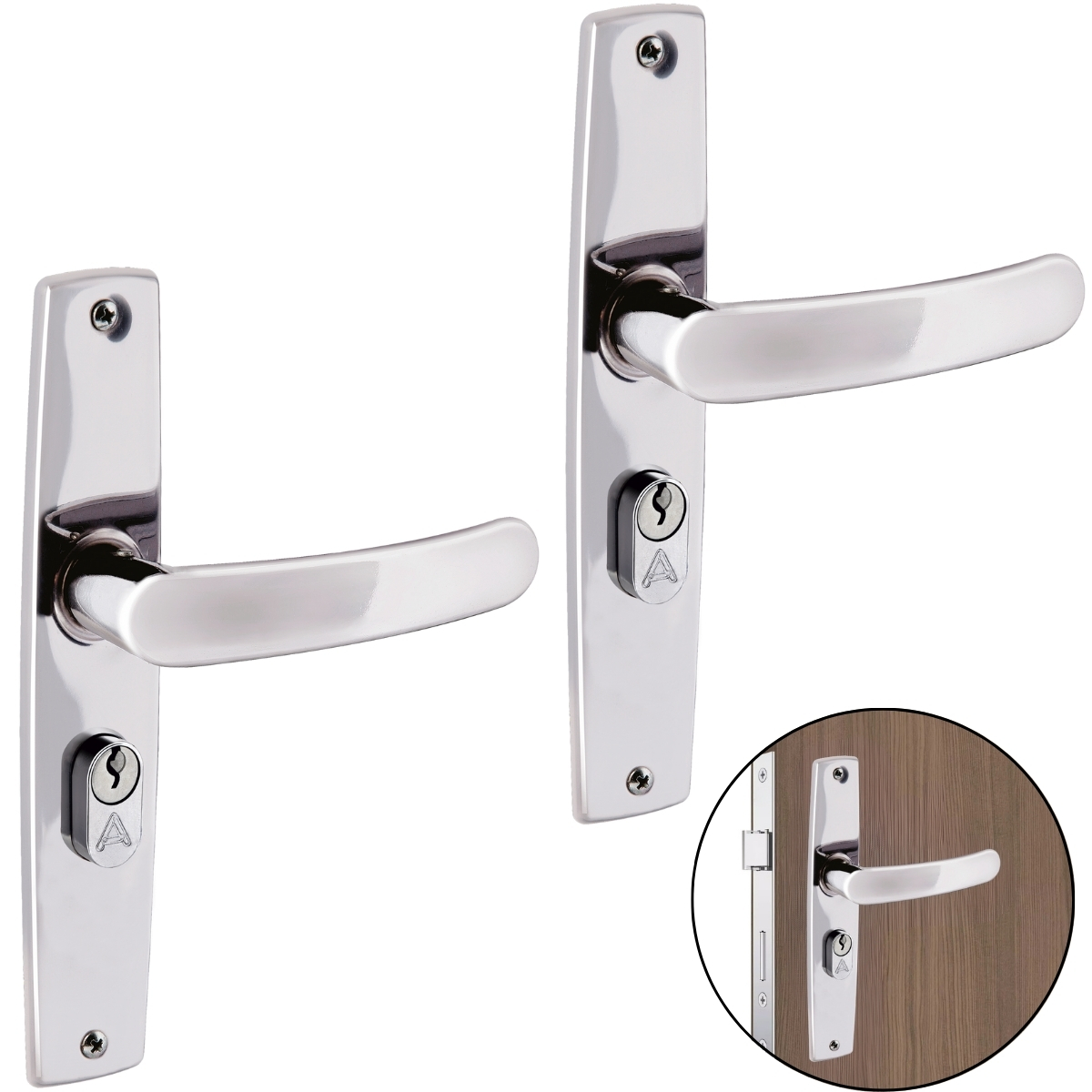 Fechadura Para Porta Externa Aço Inox Polido Cromado | Aliança | Kit 02 Un
