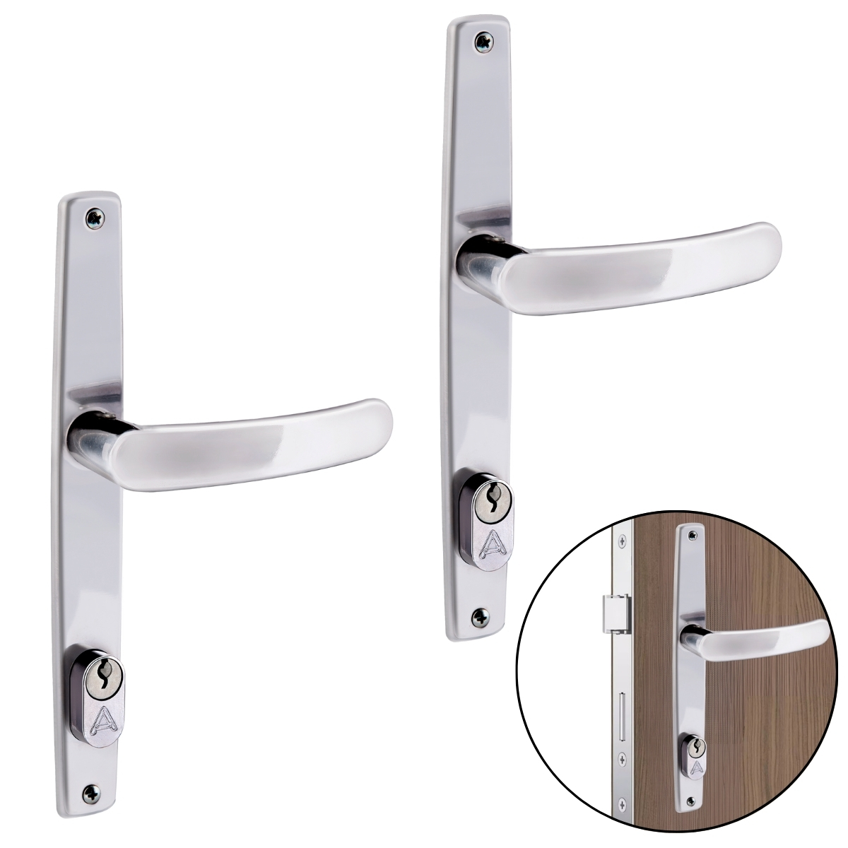 Fechadura Para Porta Externa Perfil Estretiro Aço Inox Polido Cromado | Aliança | 02 Un