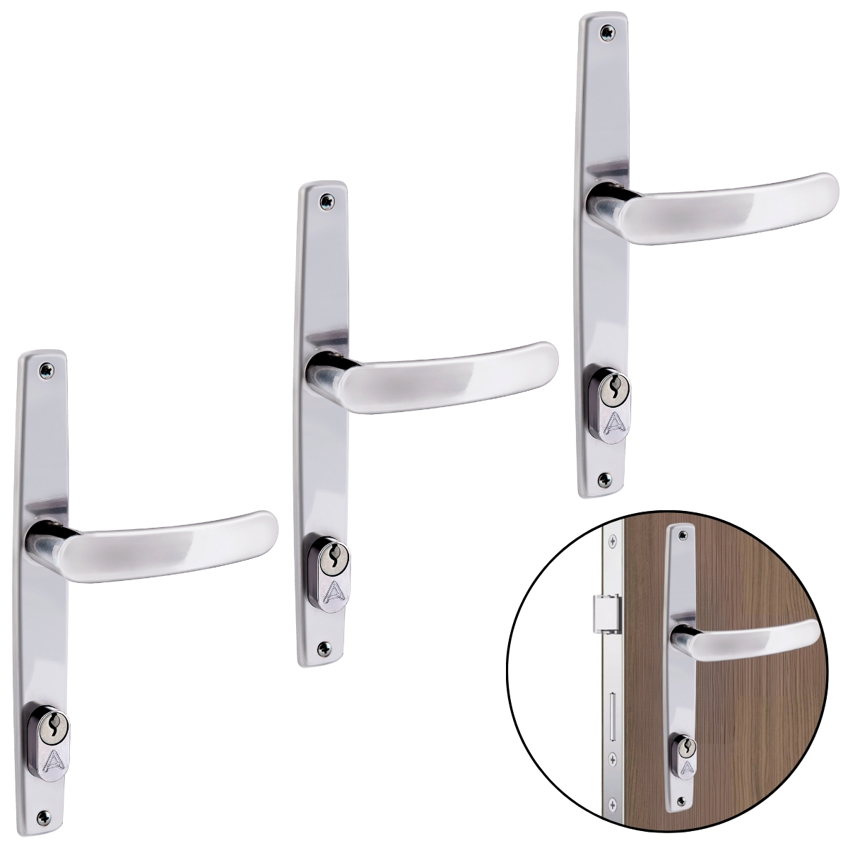 Fechadura Para Porta Externa Perfil Estretiro Aço Inox Polido Cromado | Aliança | 03 Un