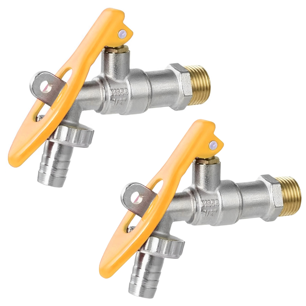 Torneira De Metal Com Porta Cadeado Para Jardim Quintal Tanque 1/2" | Hayom | Kit 02 Un