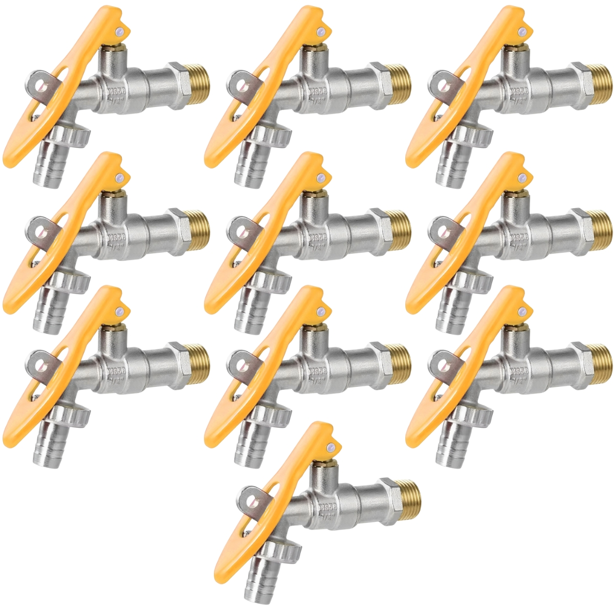 Torneira De Metal Com Porta Cadeado Para Jardim Quintal Tanque 1/2" | Hayom | Kit 10 Un