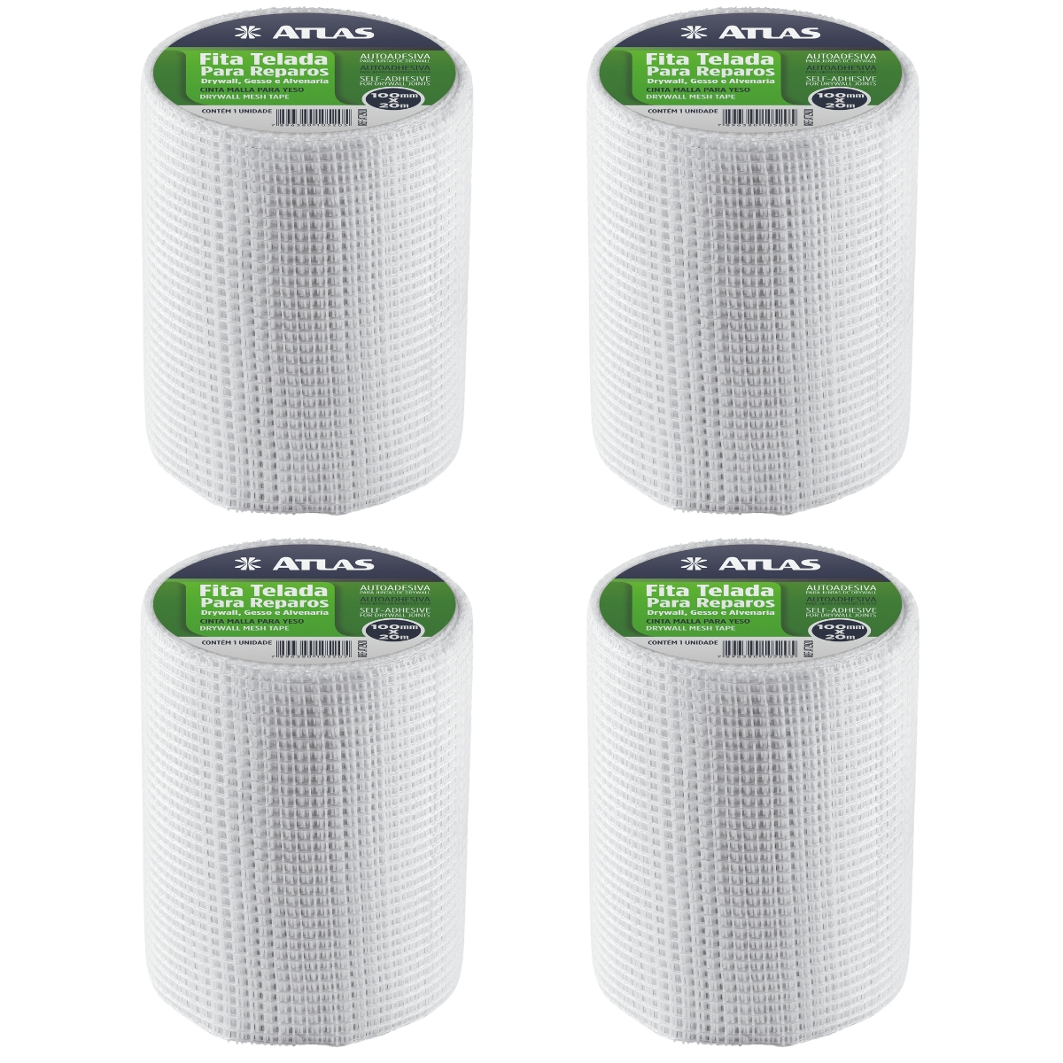 Fita Telada Auto Adesiva Para Reparos 100mm X 20m Gesso Drywall Alvenaria | 04 Un
