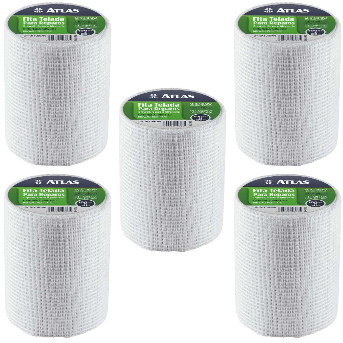 Fita Telada Auto Adesiva Para Reparos 100mm X 20m Gesso Drywall Alvenaria | 05 Un