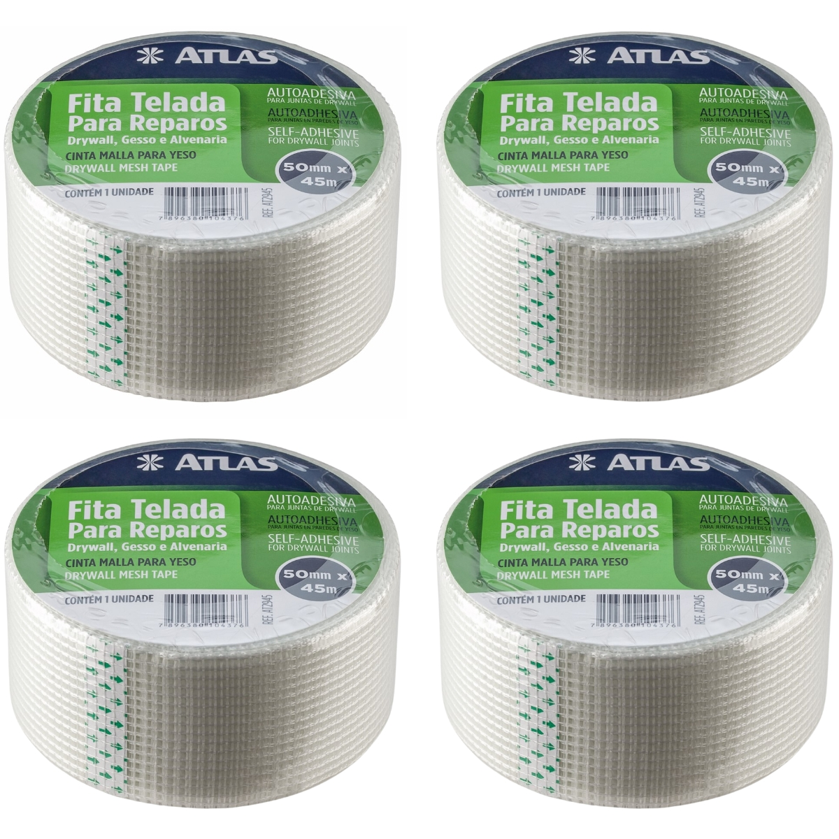 Fita Telada Auto Adesiva Para Reparos 50mm X 45m Gesso Drywall Alvenaria | 04 Un