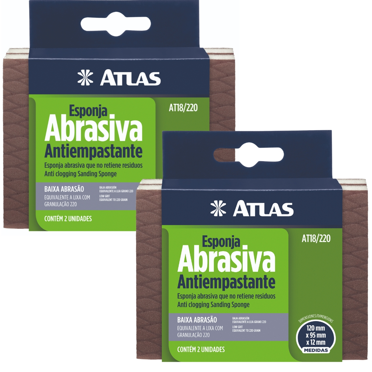 Kit 02 Esponjas Abrasivas Flexíveis Baixa Abrasividade Antiempastante | 02 Un