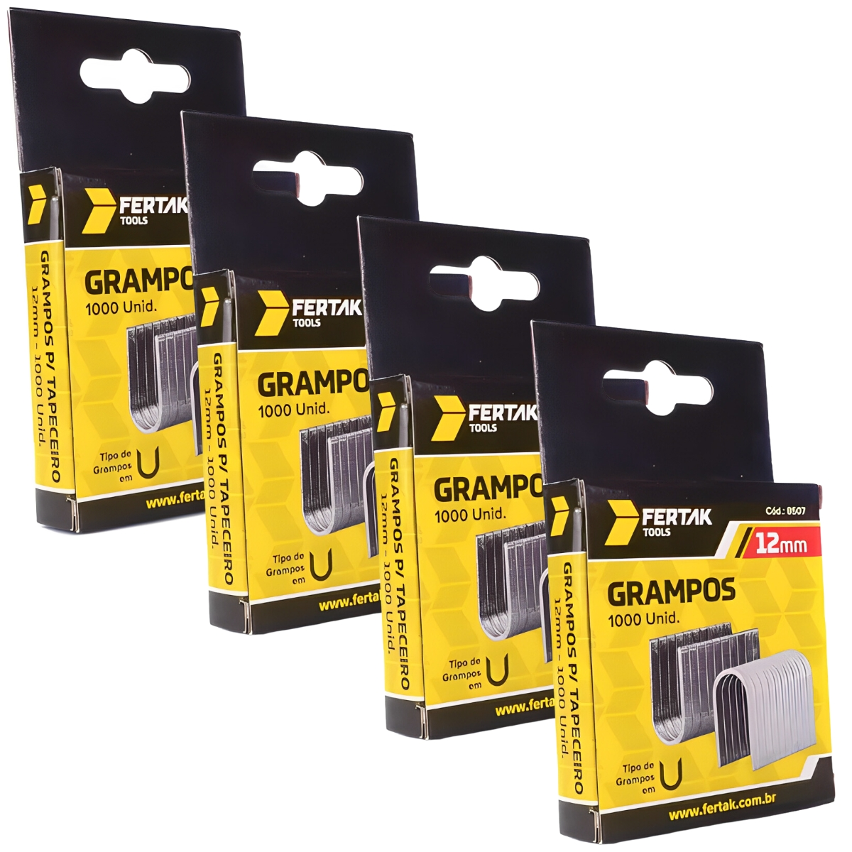 Grampos 12mm Tipo U Para Grampeador De Pressão Com 4000 Un | Fertak