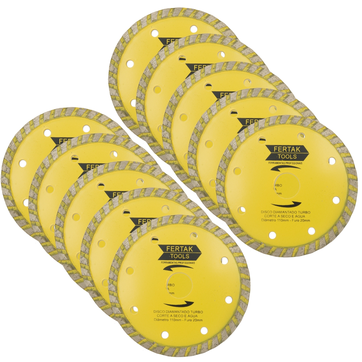 Disco De Corte Diamantado Turbo 110x20mm | 10 Un