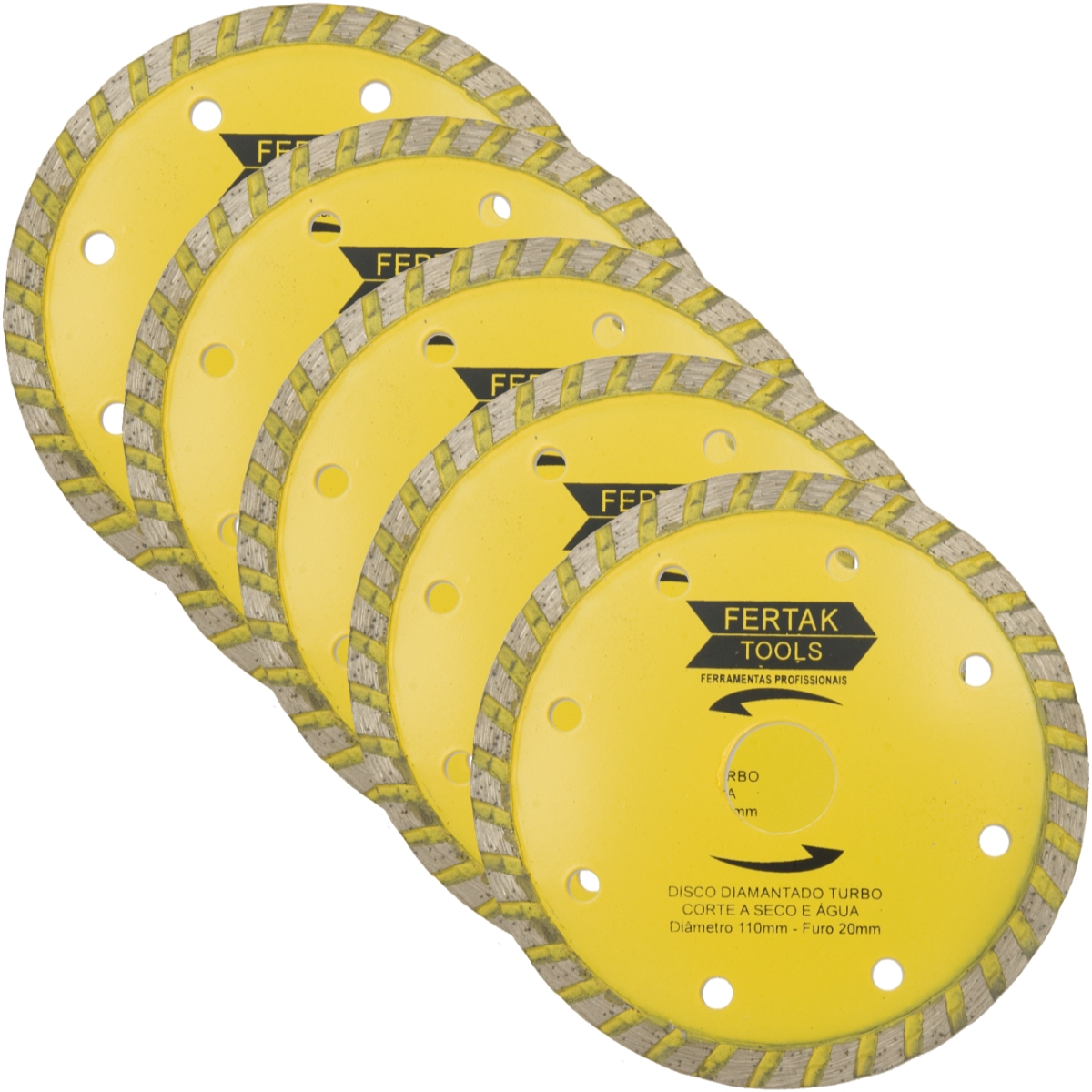 Disco De Corte Diamantado Turbo 110x20mm | 05 Un