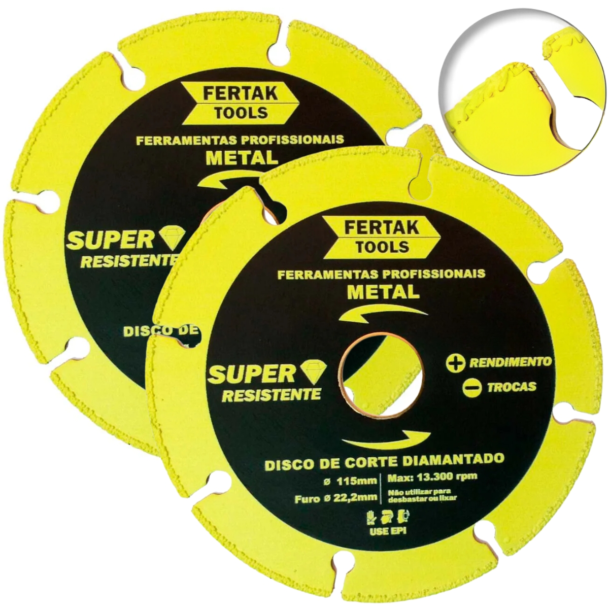 Disco De Corte Para Metal Diamantado Segmentado 115x22mm | 02 Un