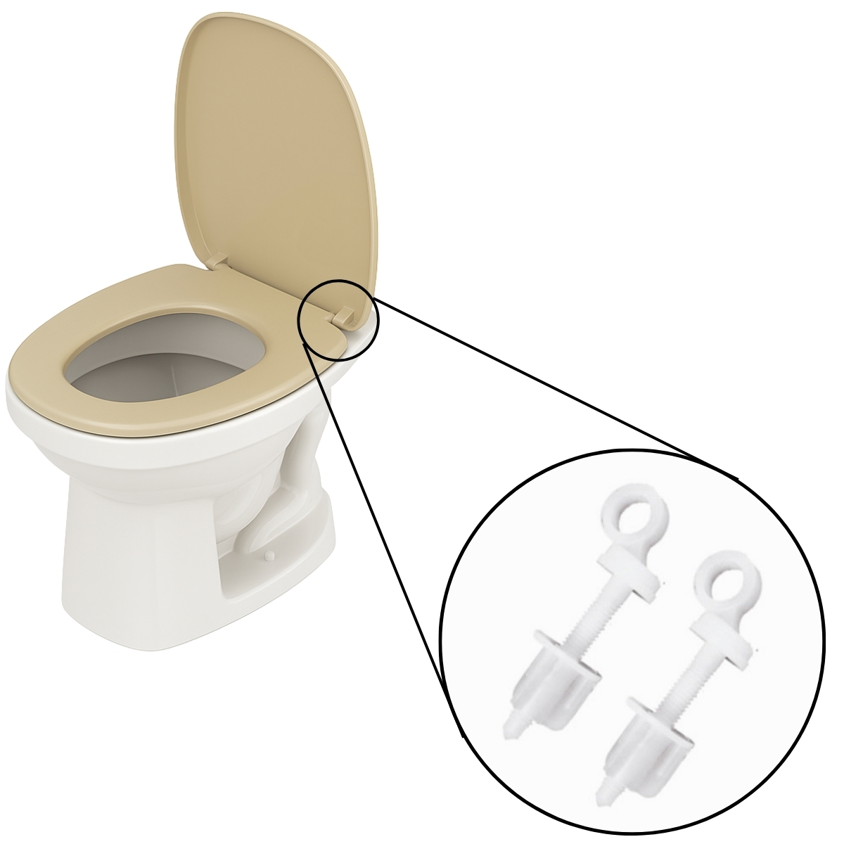 Assento Sanitário Tampa Oval Soft Bege + Parafuso De Fixação Para Assento Sanitário