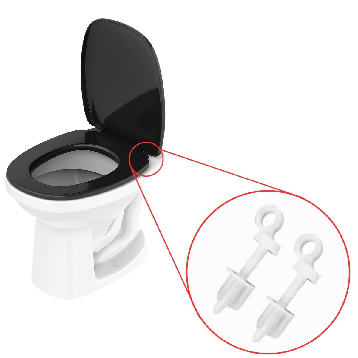 Assento Sanitário Tampa Oval Soft Preto + Parafuso De Fixação Para Assento Sanitário