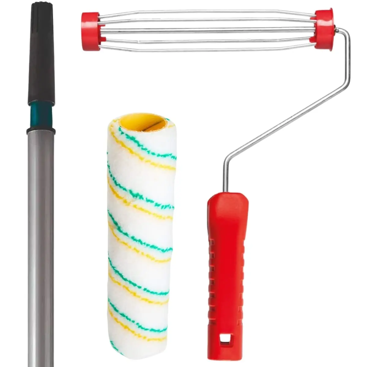 Suporte Garfo Gaiola + Rolo Para Pintura + Cabo Extensor 3m