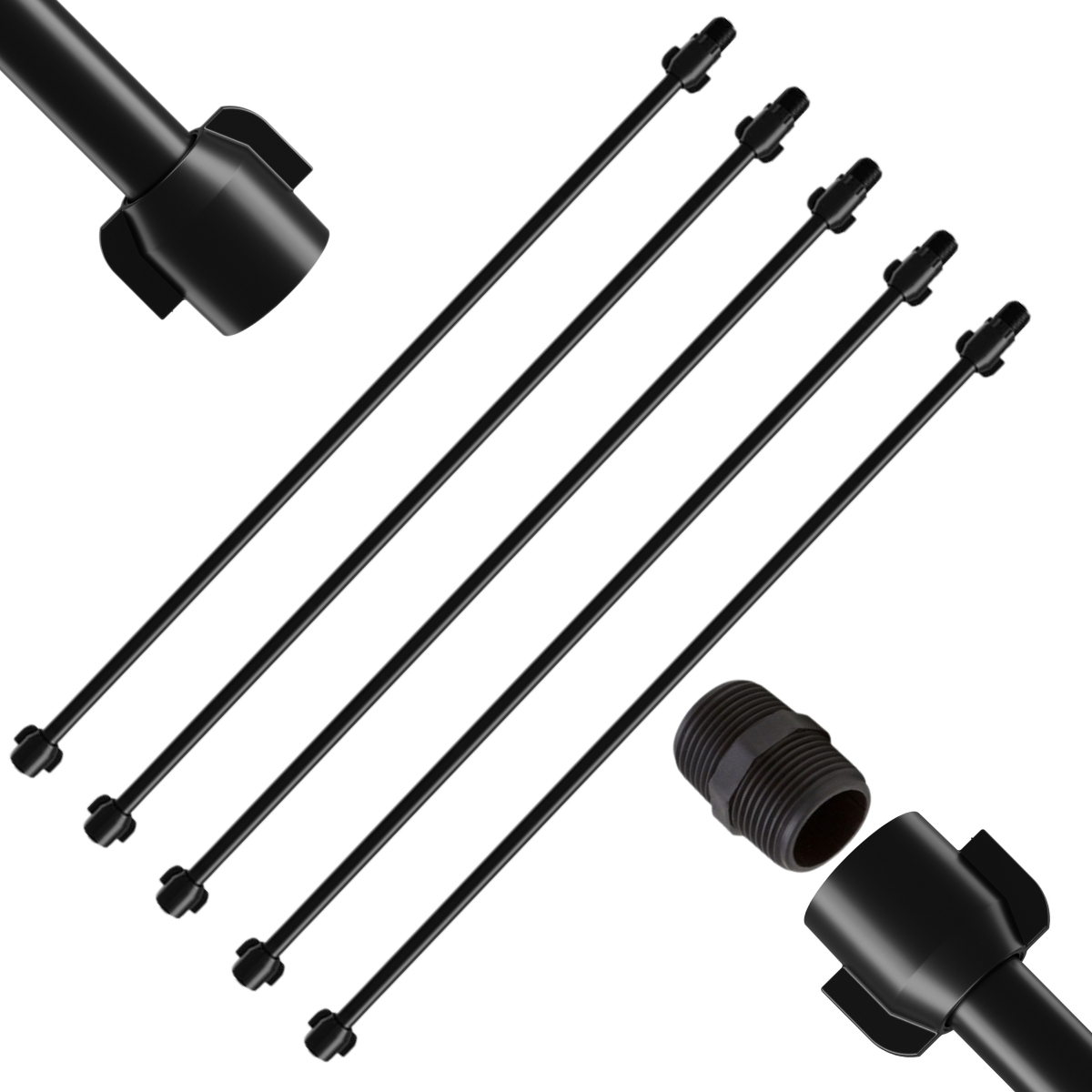 Engate Mangueira Flexível Para Descarga 40cm X 1/2" Preto | Astra | Kit 05 Un