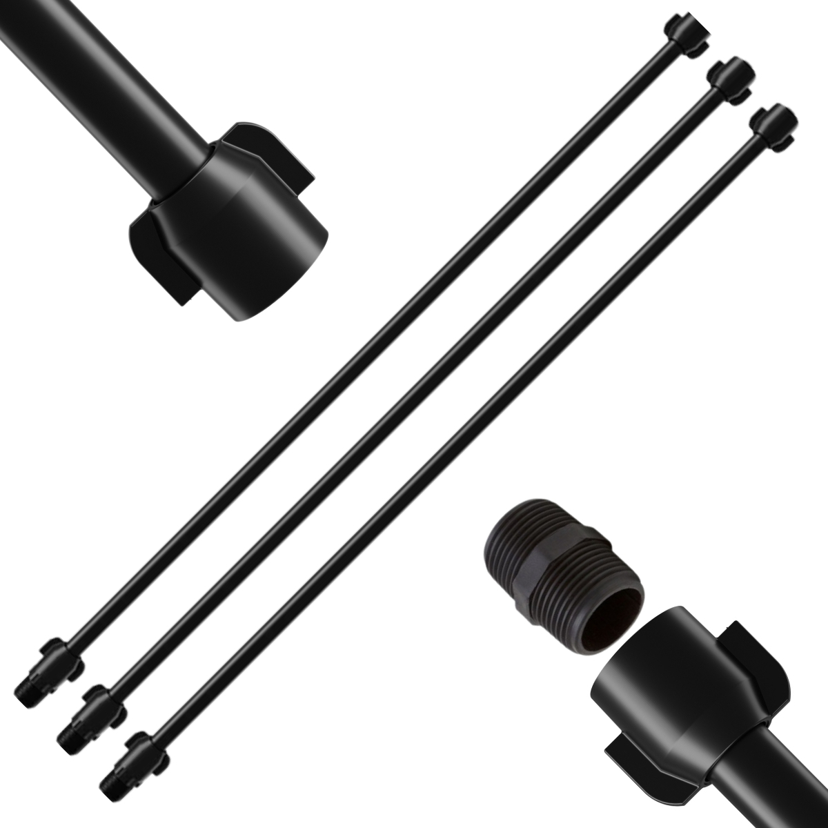 Engate Mangueira Flexível Para Descarga 40cm X 1/2" Preto | Astra | Kit 03 Un