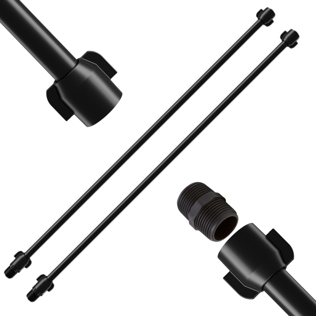 Engate Mangueira Flexível Para Descarga 40cm X 1/2" Preto | Astra | Kit 02 Un