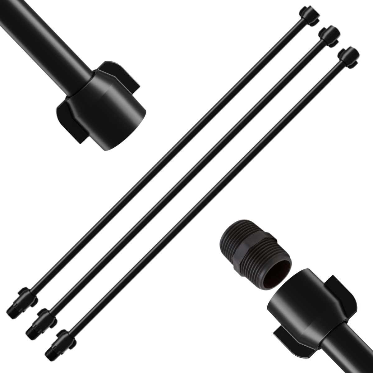 Engate Mangueira Flexível Para Descarga 50cm X 1/2" Preto | Astra | Kit 03 Un