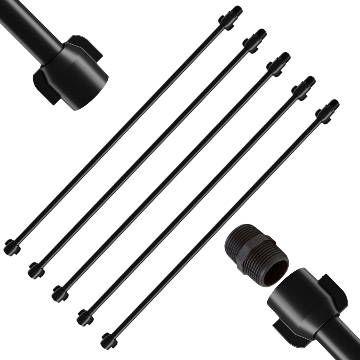 Engate Mangueira Flexível Para Descarga 50cm X 1/2" Preto | Astra | Kit 05 Un