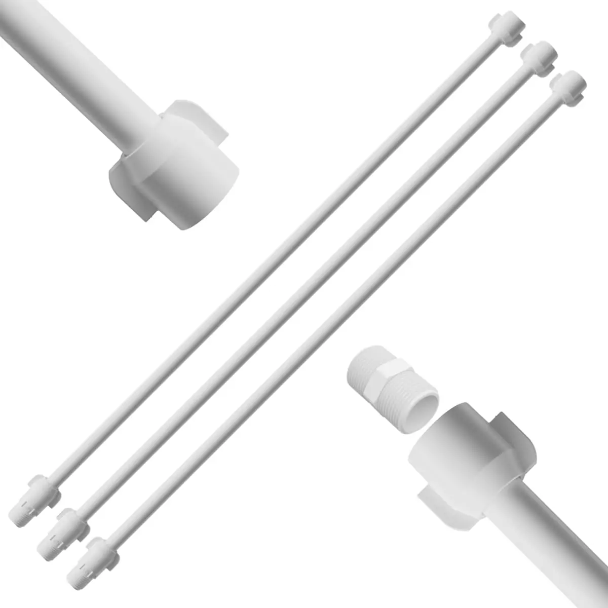 Engate Mangueira Flexível Para Descarga 60cm X 1/2" Branco | Astra | Kit 03 Un