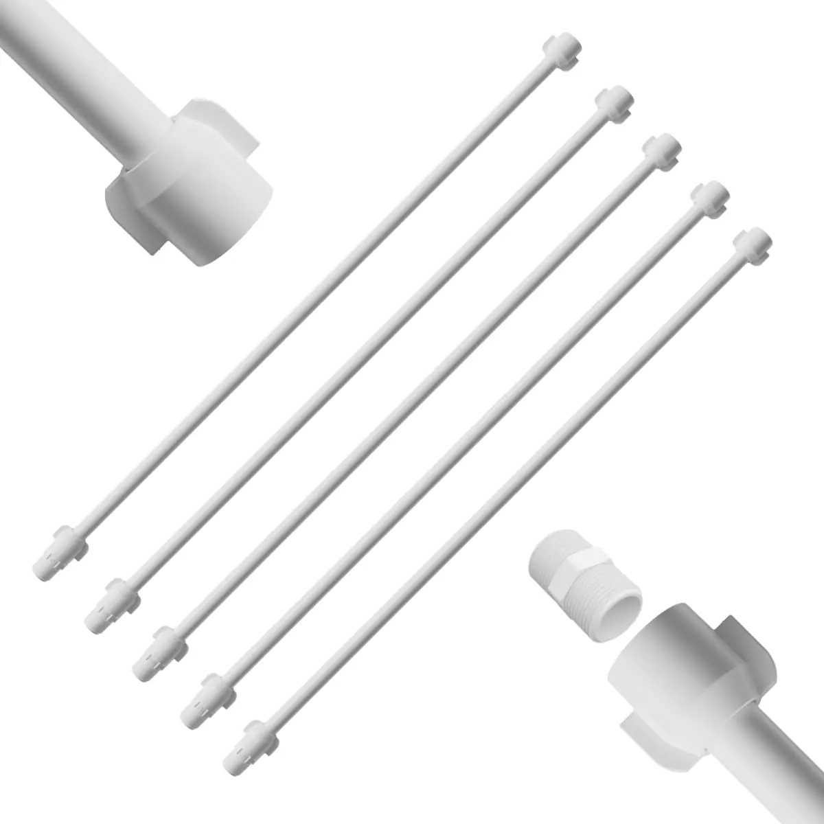 Engate Mangueira Flexível Para Descarga 60cm X 1/2" Branco | Astra | Kit 05 Un
