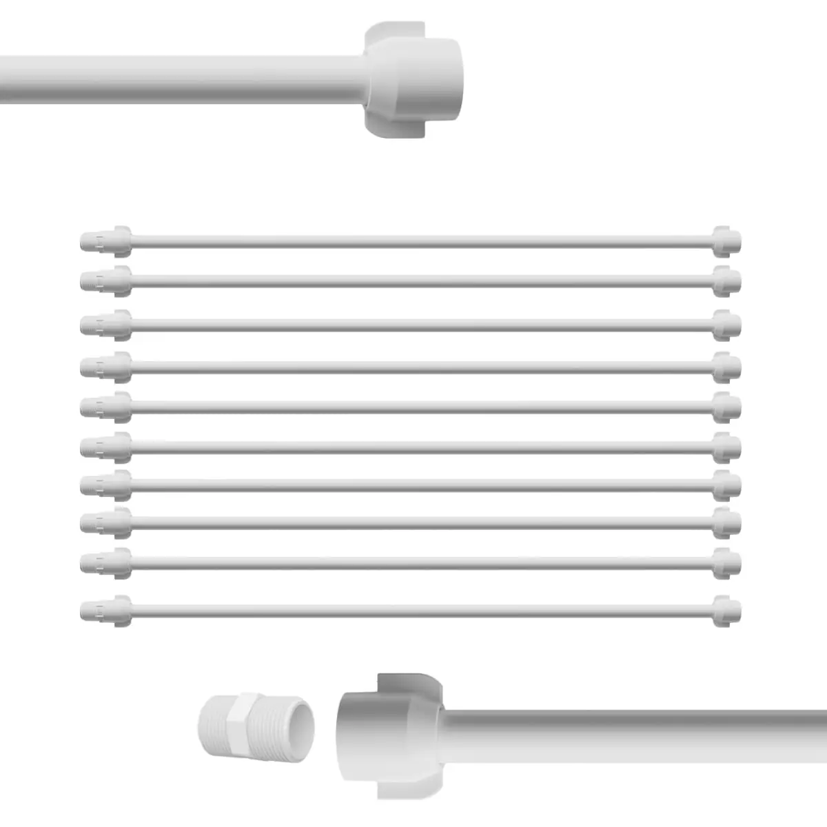 Engate Mangueira Flexível Para Descarga 60cm X 1/2" Branco | Astra | Kit 10 Un