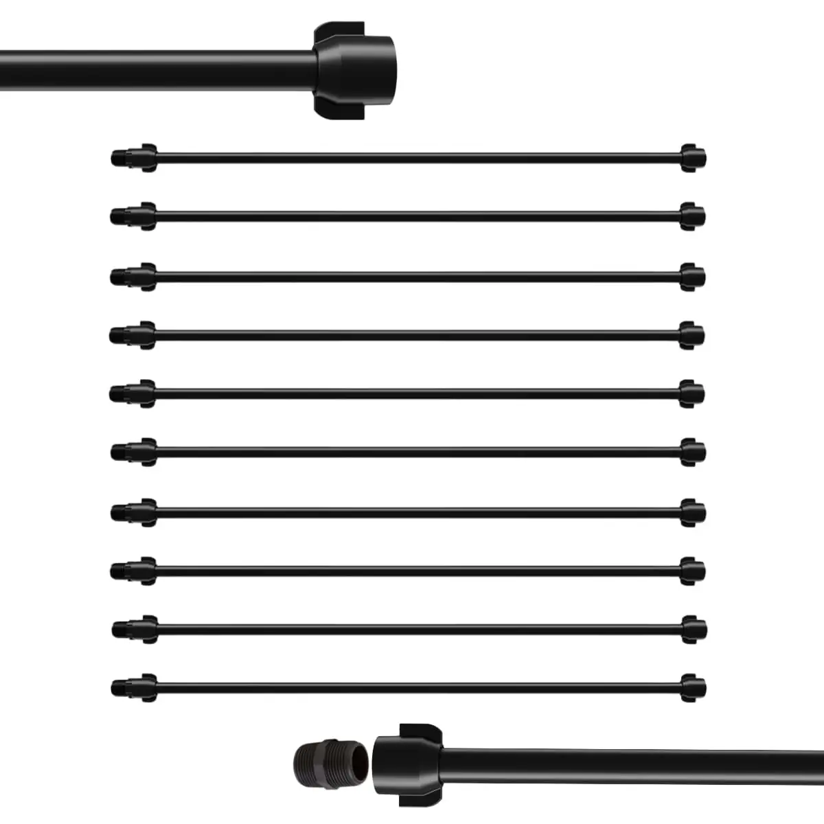 Engate Mangueira Flexível Para Descarga 60cm X 1/2" Preto | Astra | Kit 10 Un