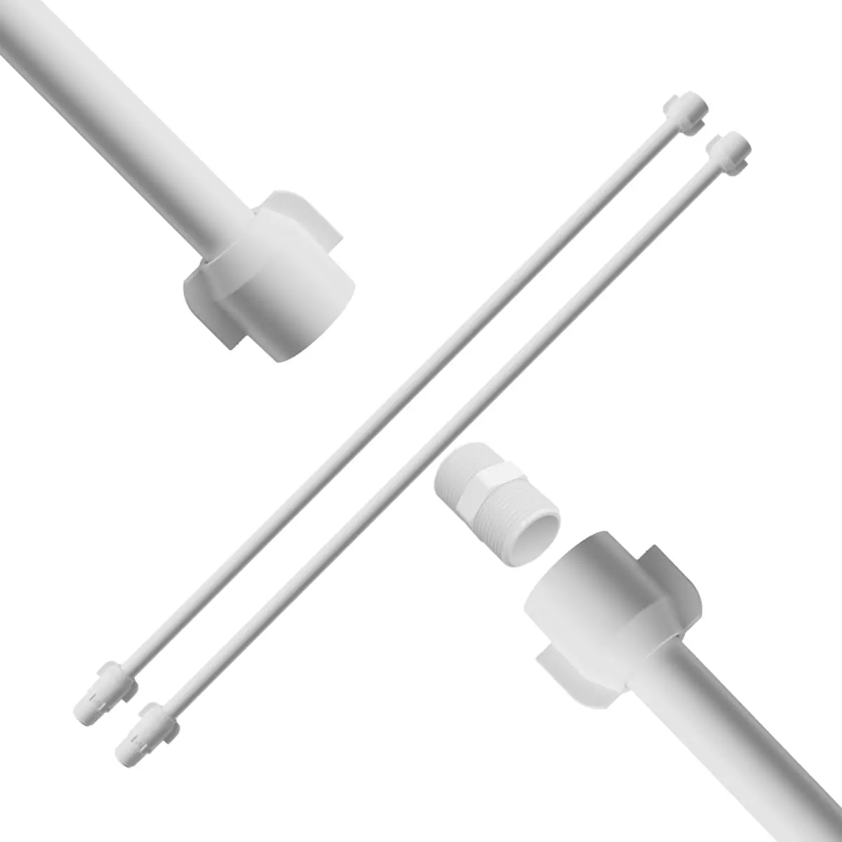 Engate Mangueira Flexível Para Descarga 100cm X 1/2" Branco | Astra | Kit 02 Un