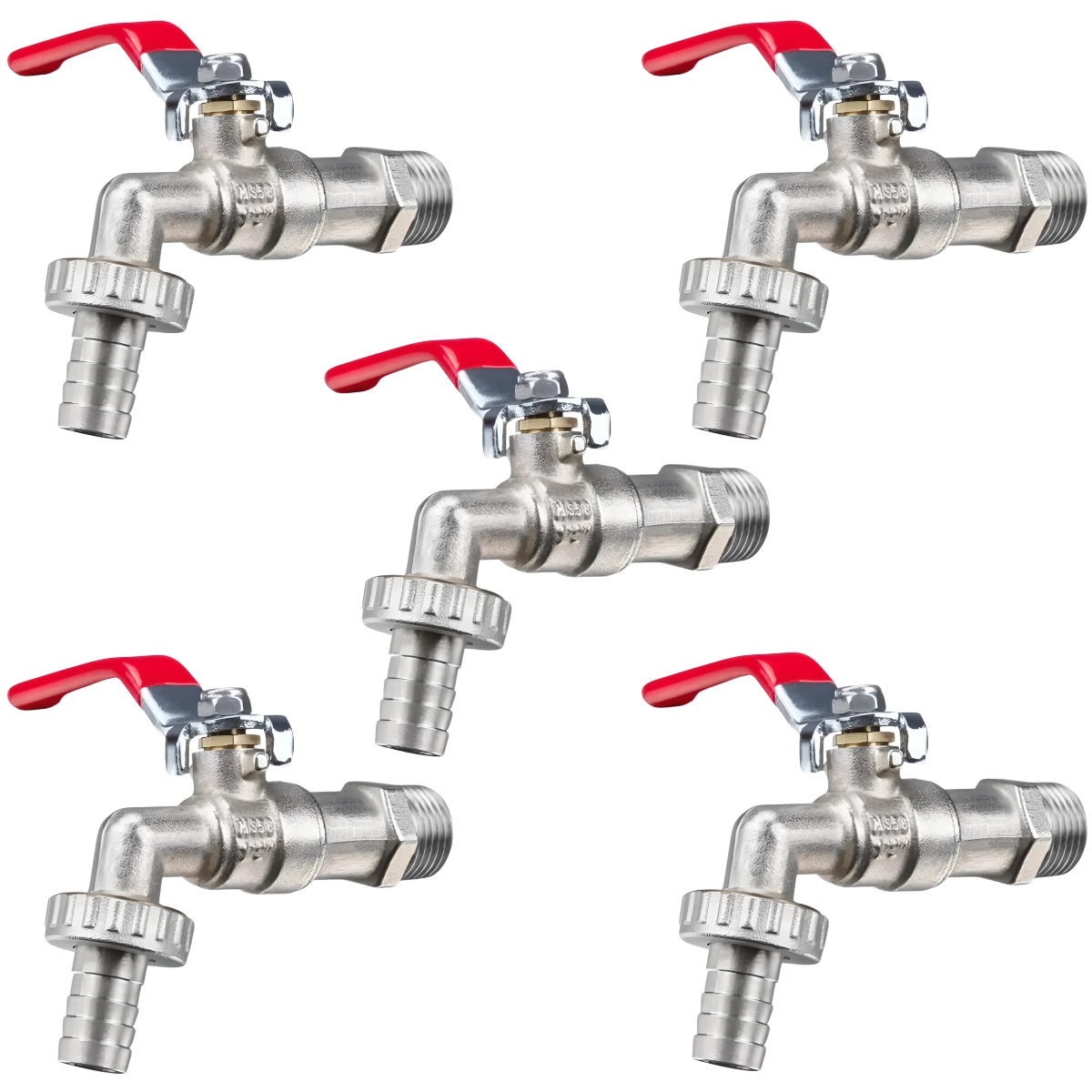Torneira De Metal Para Jardim Quintal Tanque Com Bico 1/2" | Fertak | 05 Un