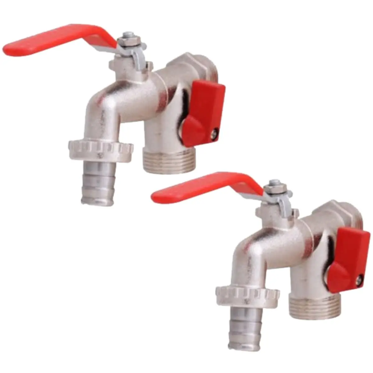 Torneira Com Duas Saídas Metal Para Jardim Quintal Tanque Com Bico 1/2" E 3/4" | Hayom | 02 Un