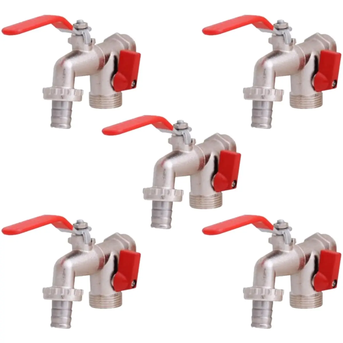 Torneira Com Duas Saídas Metal Para Jardim Quintal Tanque Com Bico 1/2" E 3/4" | Hayom | 05 Un