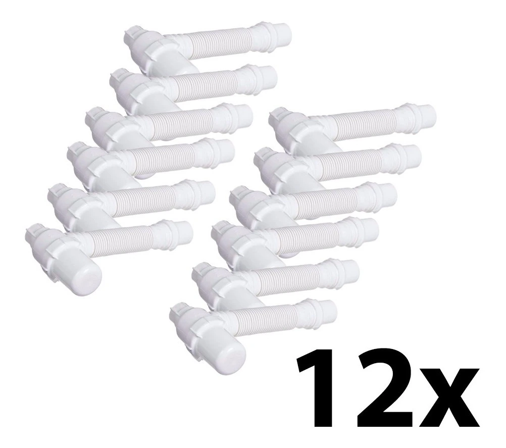 Kit 12 Sifão Copo Sanfonado P/ Pias/lavatórios/tanques Astra
