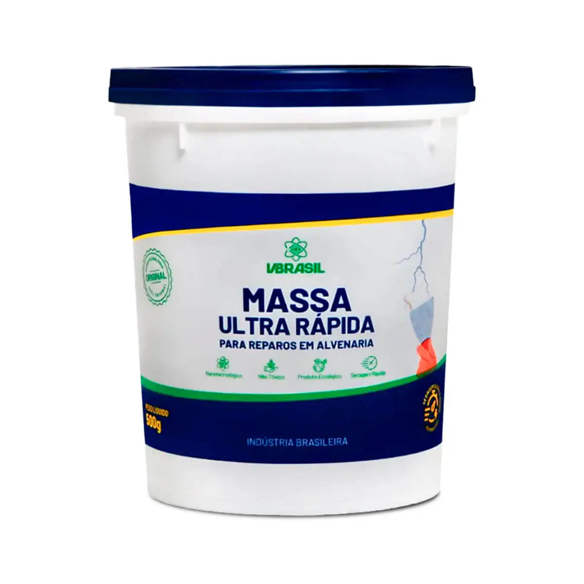 Massa Seca Ultra Rápida 500g Para Reparos Instalações Parede Chumbar