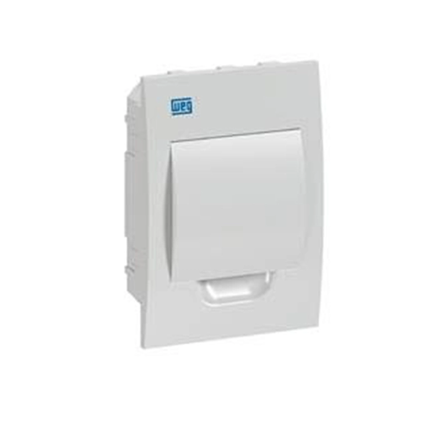 Caixa De Distribuição Pvc Quadro De Luz Para Embutir 8 Din Branco Com Porta Weg
