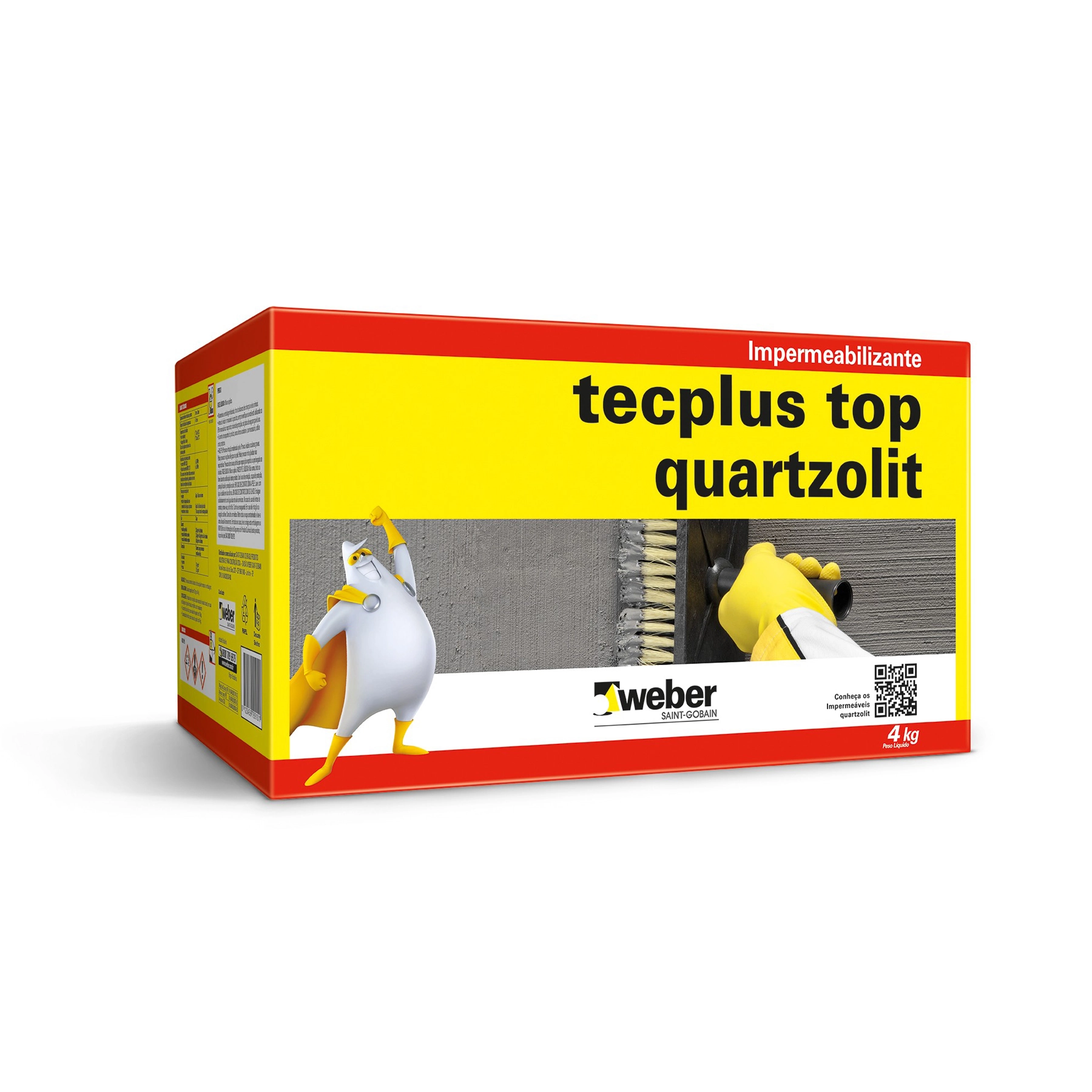 Argamassa Massa Pronta 4kg Cinza Tecplus Top Quartzolit