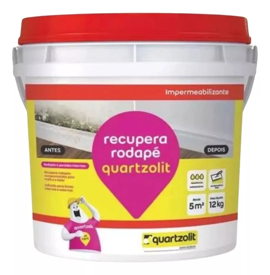 Impermeabilizante Contra Mofos E Bolores Parede - Recupera Rodape Branco Quartzolit 12kg