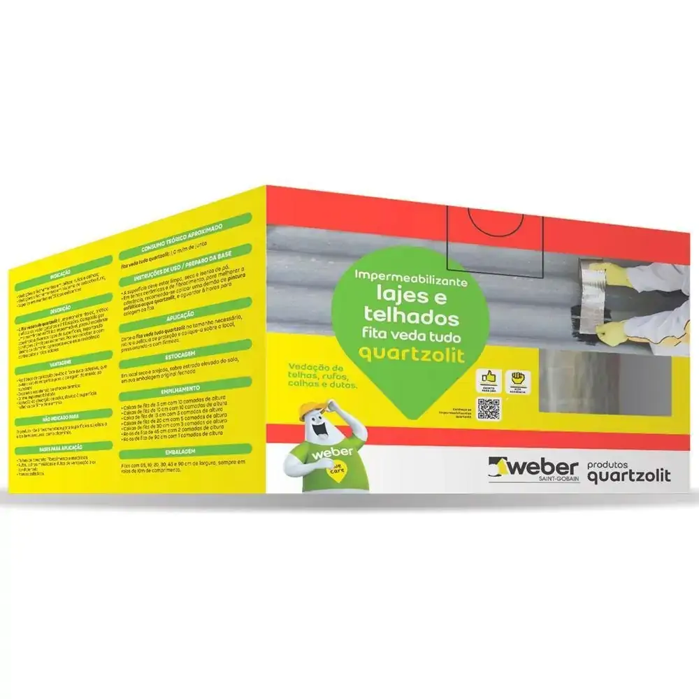 Fita Impermeabilizante Veda Tudo 10cm com 10 Metros Aluminizada