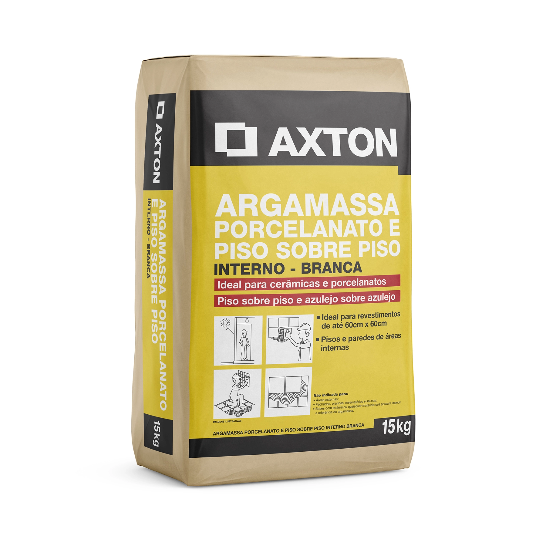 Argamassa Porcelanato Interno 15kg Branco Axton