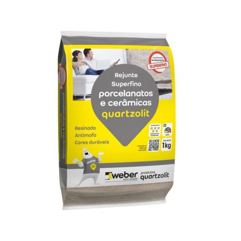 Rejunte Superfino Porcelanatos, Mármores e Granitos Quartzolit - 1kg Cor CINZA URBANO