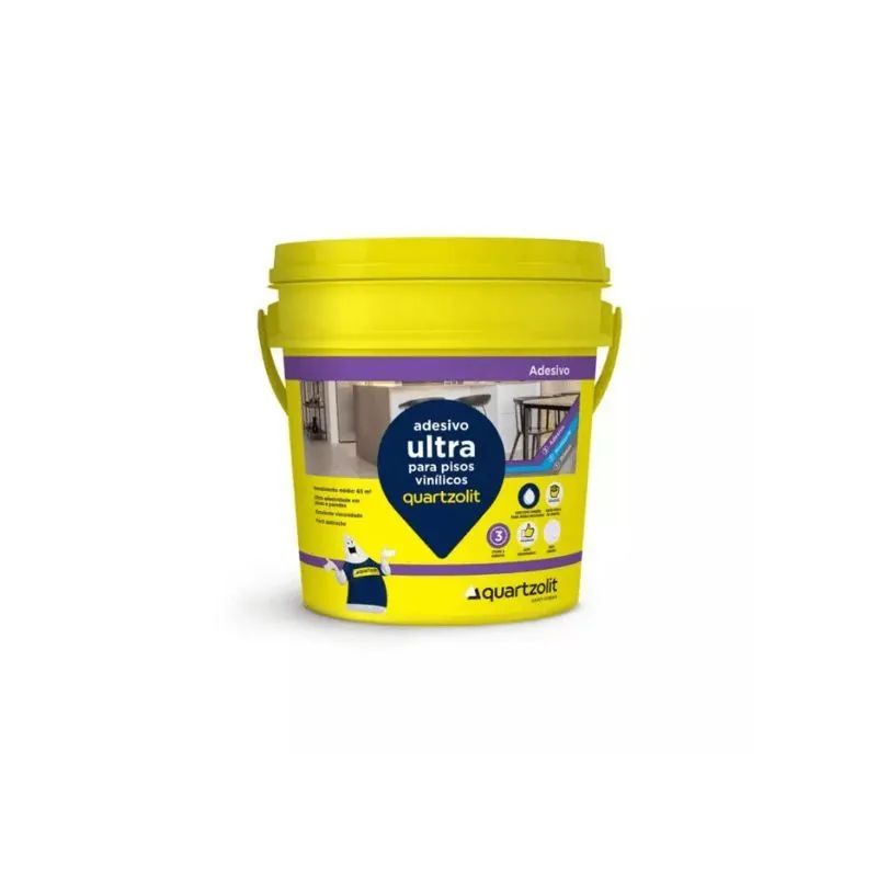Cola Adesivo Ultra Vinilico Quartzolit Branco Balde 4 Kg