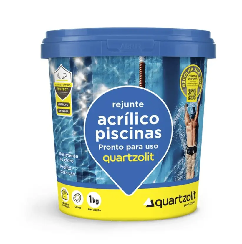 Rejunte Acrilico  P/ Piscina Branco 1kg - Quartzolit