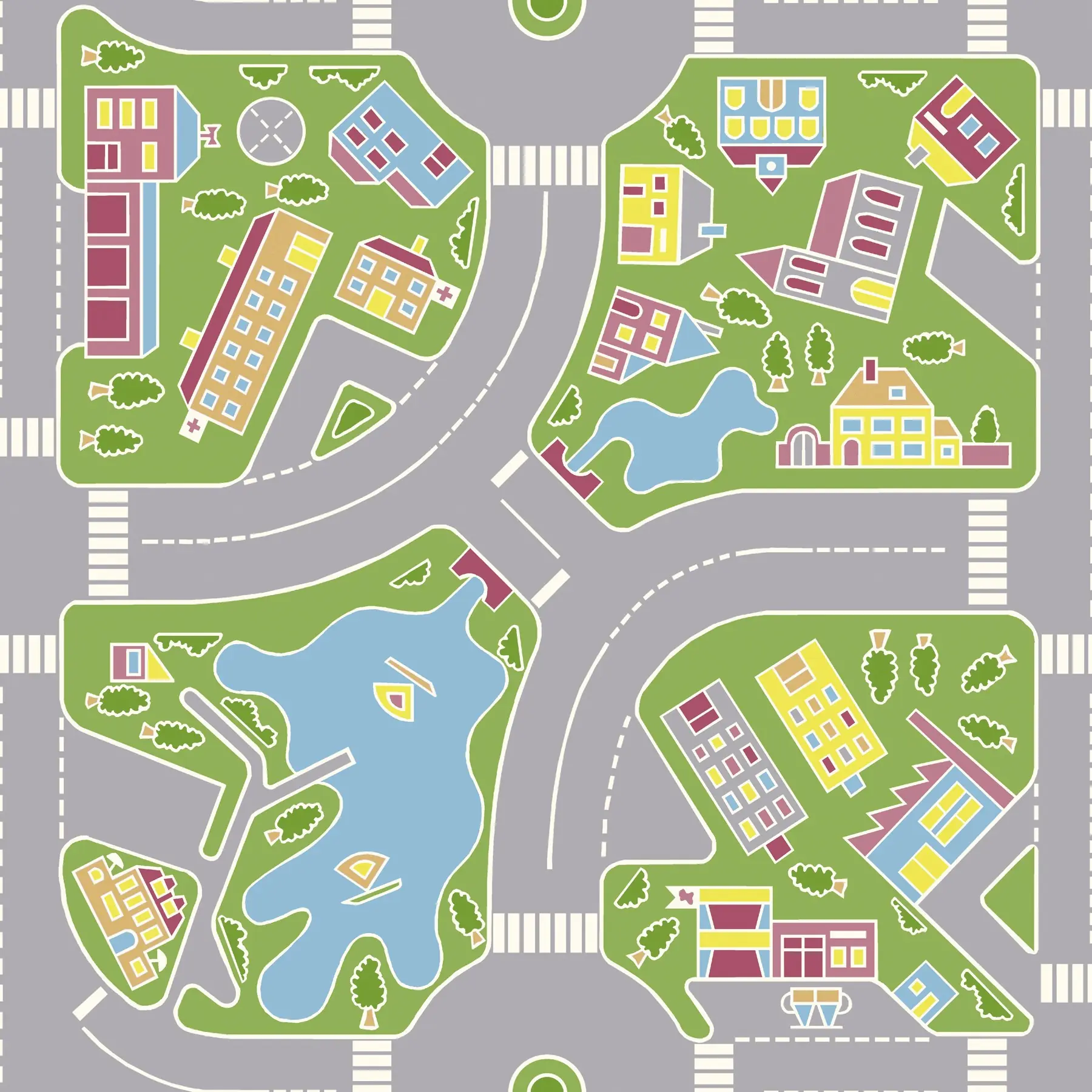 Piso Vinílico em Manta Cola Imagine Magic Macadam Decorado Colorido m² Tarkett
