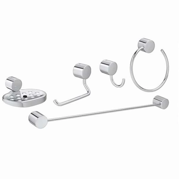 Kit Acessórios de Parede 5 Peças Metal Flex Prata