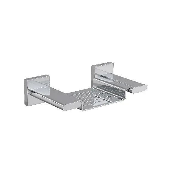 Saboneteira de Metal para Parede Prata Retangular Polo Deca