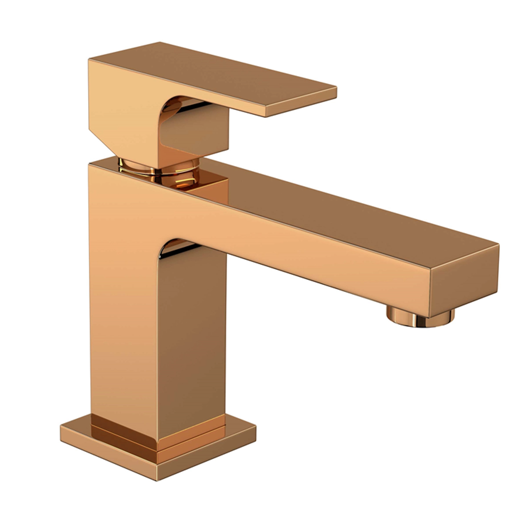 Torneira Monocomando de Pia para Banheiro com Bica Baixa Flexível Rose Gold Unic Deca
