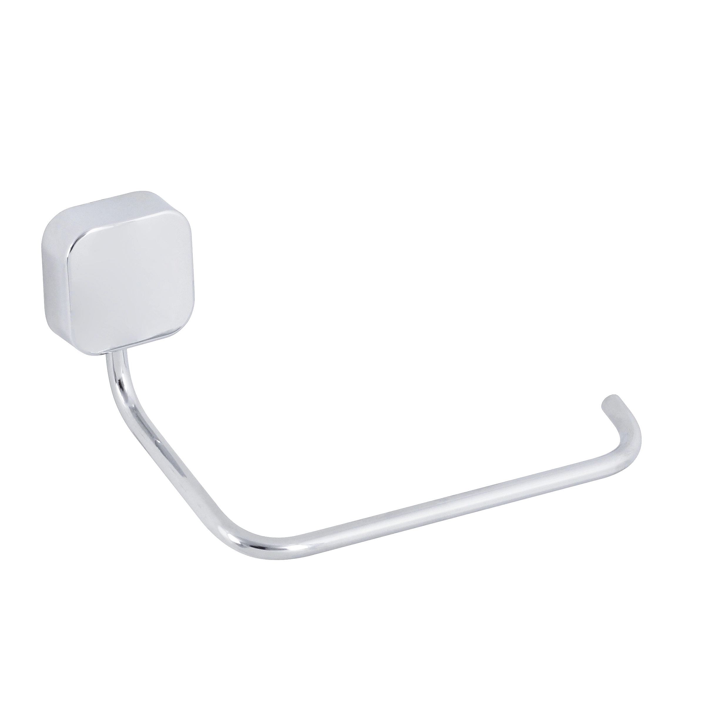 Porta Papel Higiênico Metal Simples Prata Brilhante Pix Deca