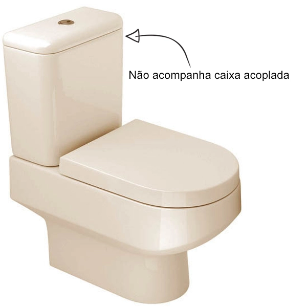 Vaso Sanitário para Caixa Acoplada Bege Saída Vertical Carrara Creme Deca
