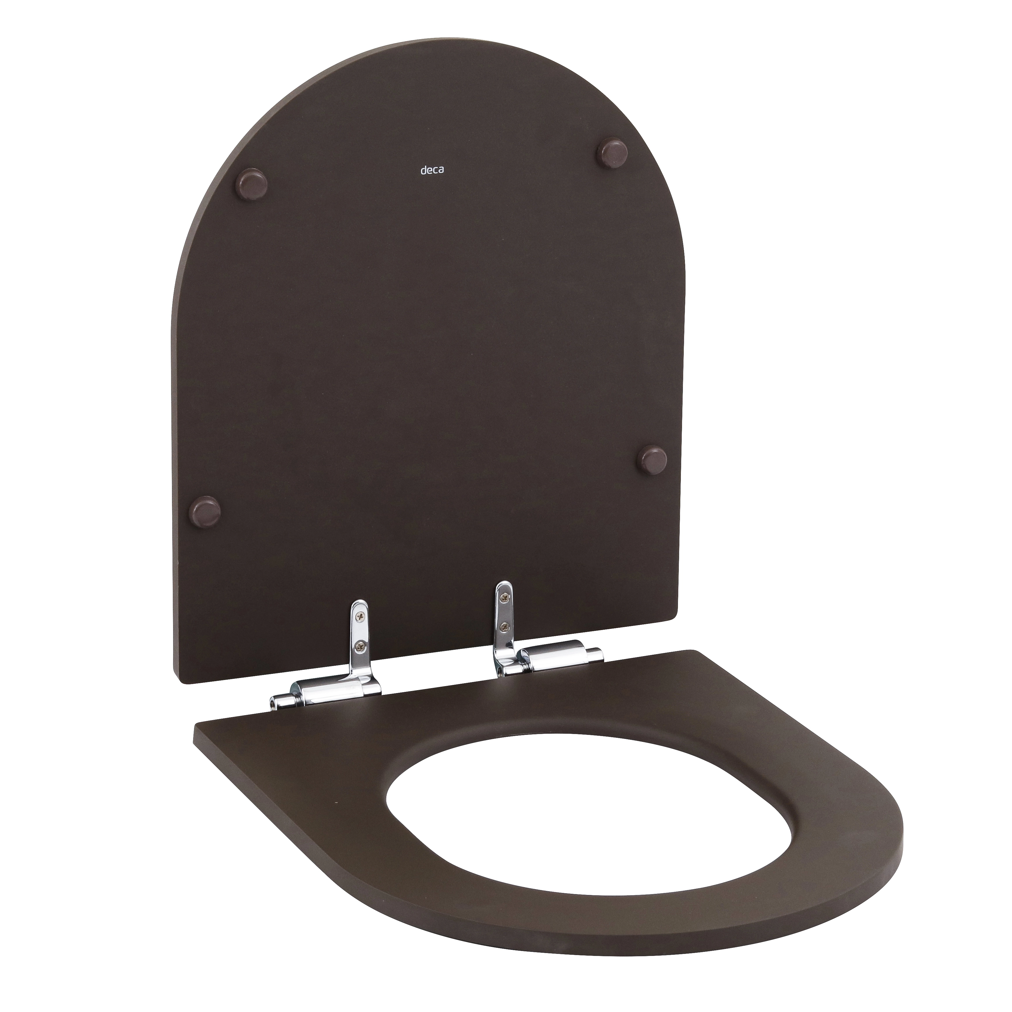 Assento Sanitário Almofadado Formatos Nuova com Soft Close Oval Poliéster Marrom Deca